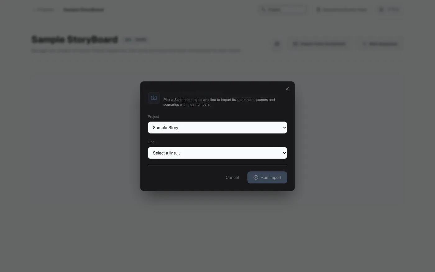 Figure 1.6: Selecting the Scriptnest project