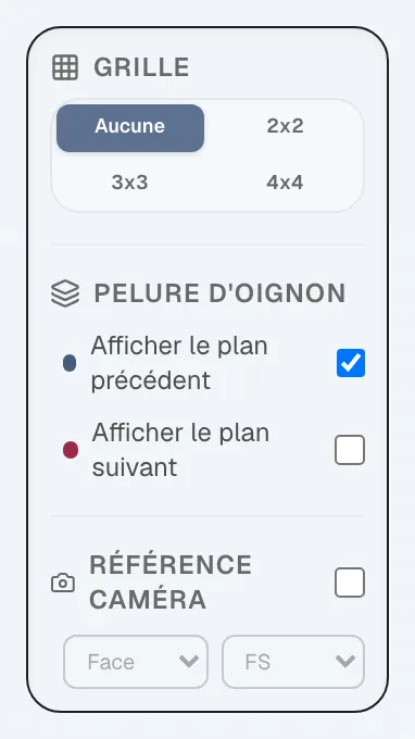 Figure 4.10 : Affichage grille et pelure d'oignon