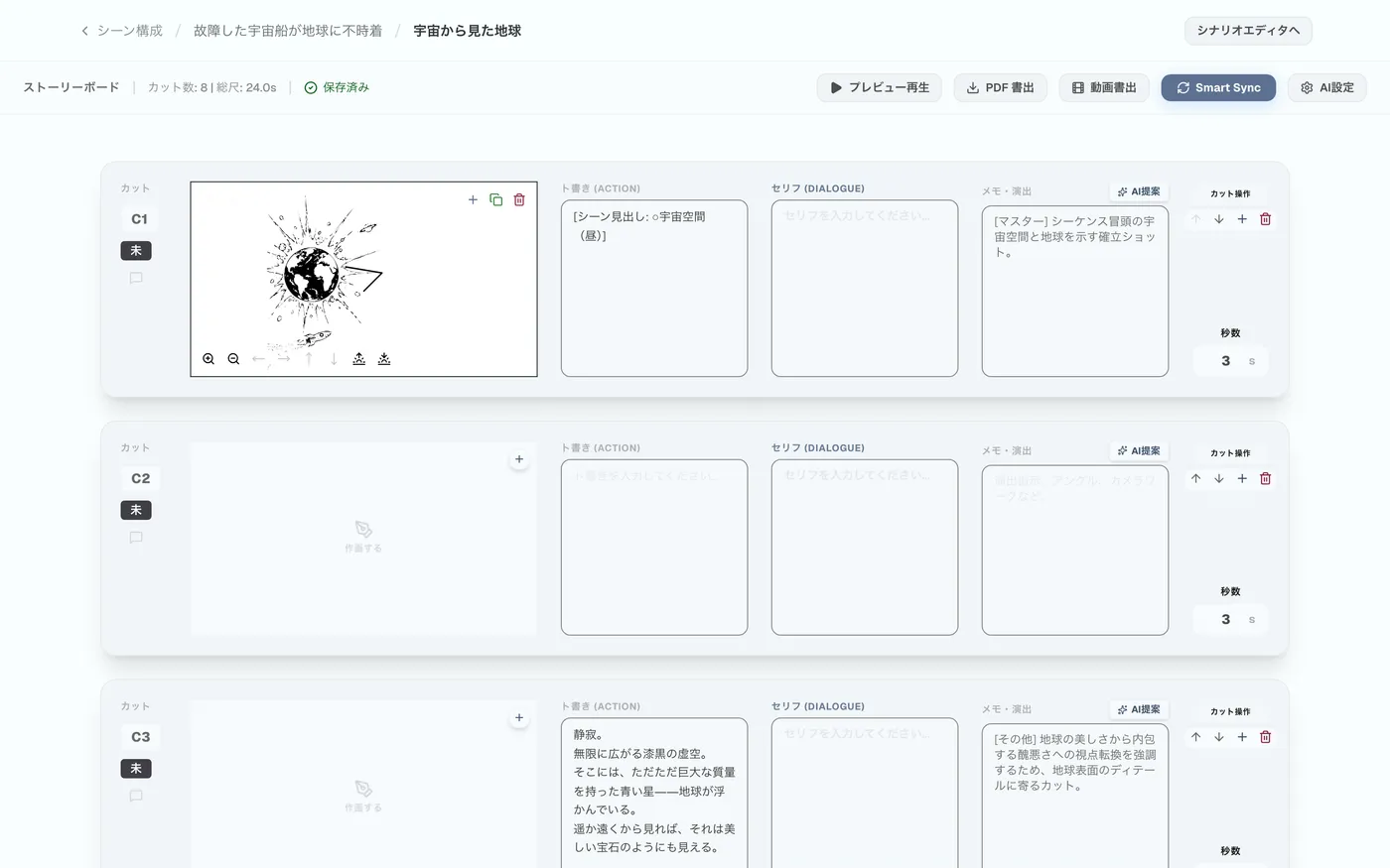 図 5.14：カットコマへの反映完了