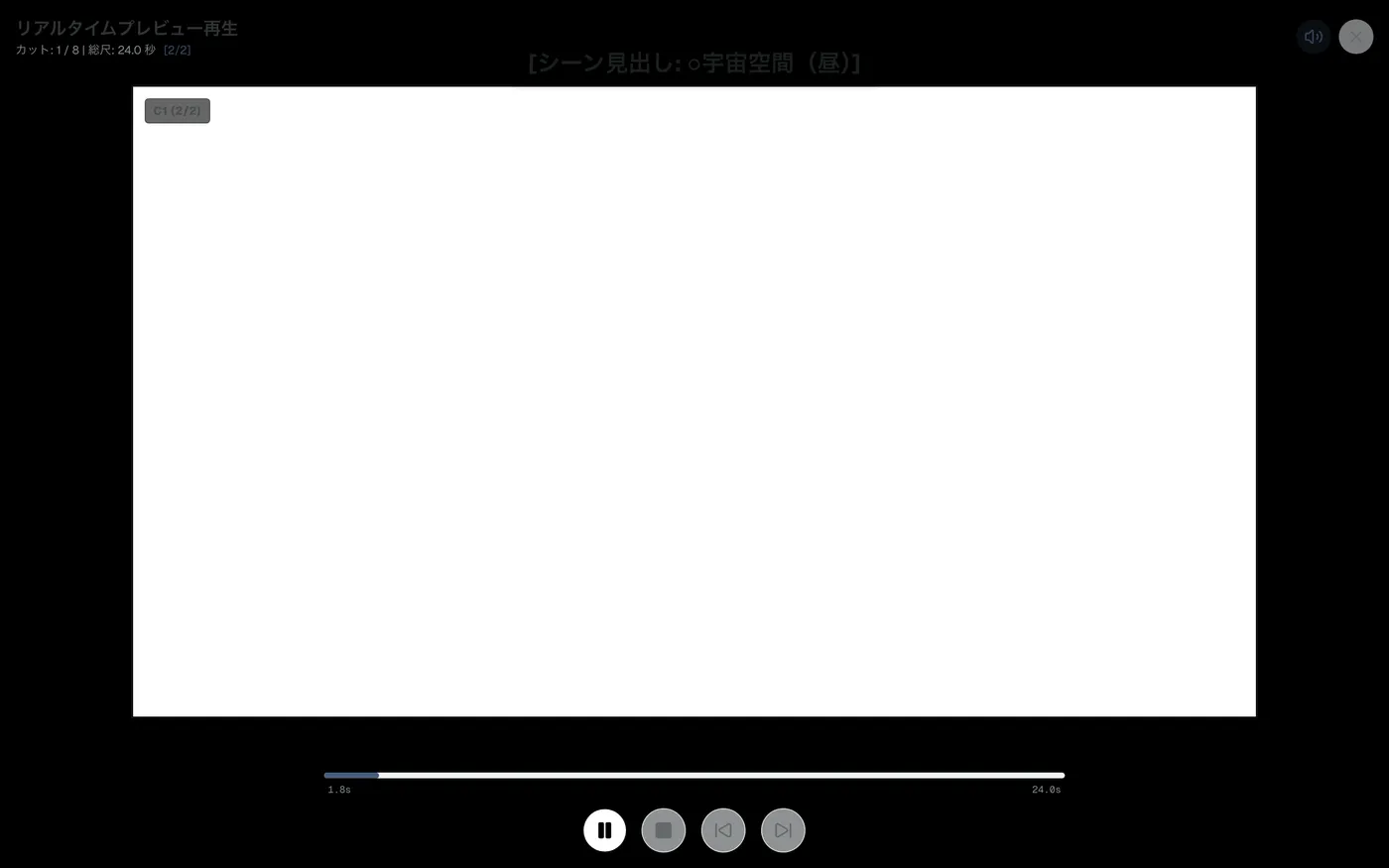 図 6.6：リアルタイムプレビュー動画再生画面